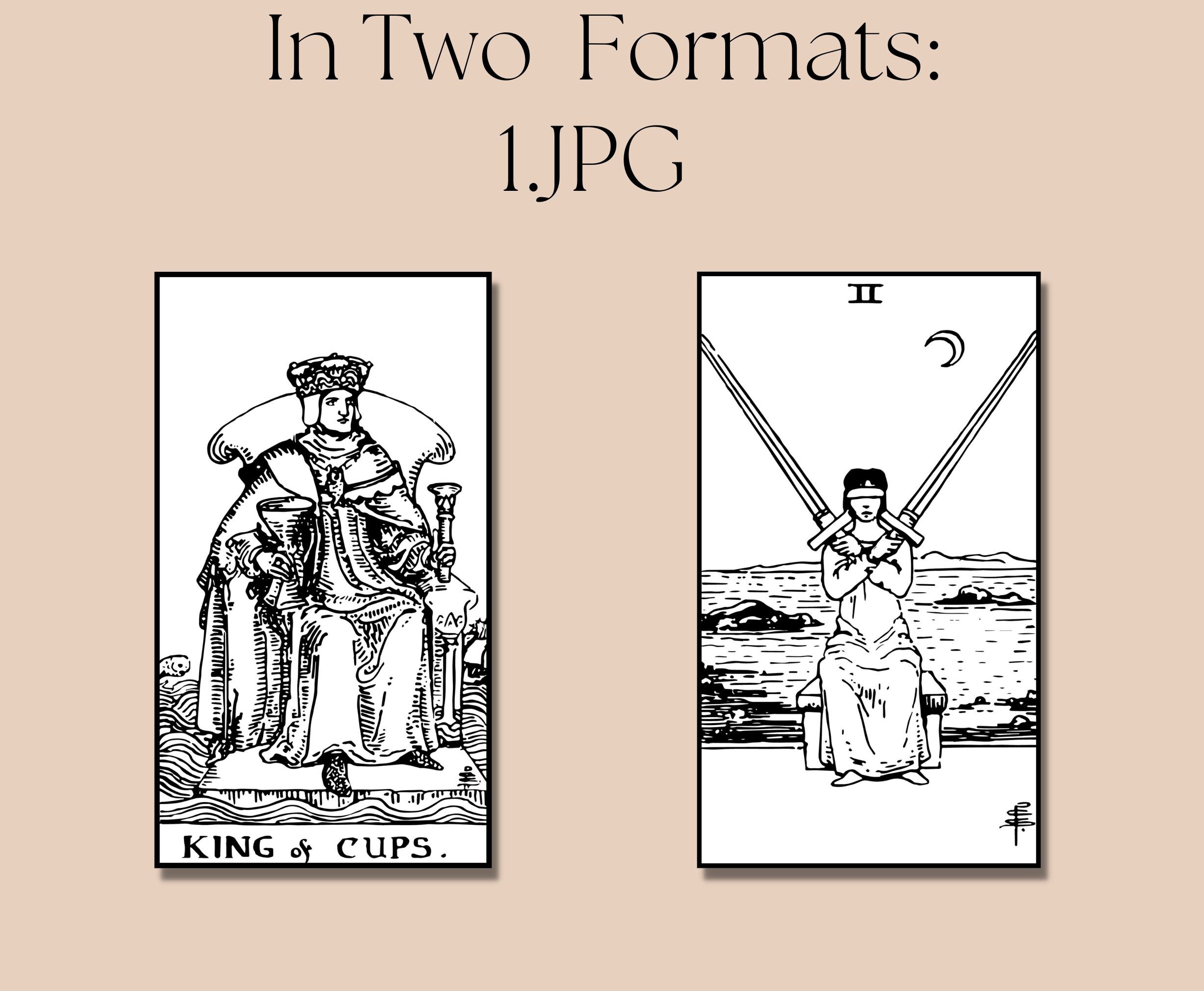 Printable Rider Waite Smith Black and White Tarot Card Deck - Etsy