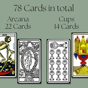 Printable Mini Tarot Card Deck Stickers, Black &amp; White and Color tarot ...