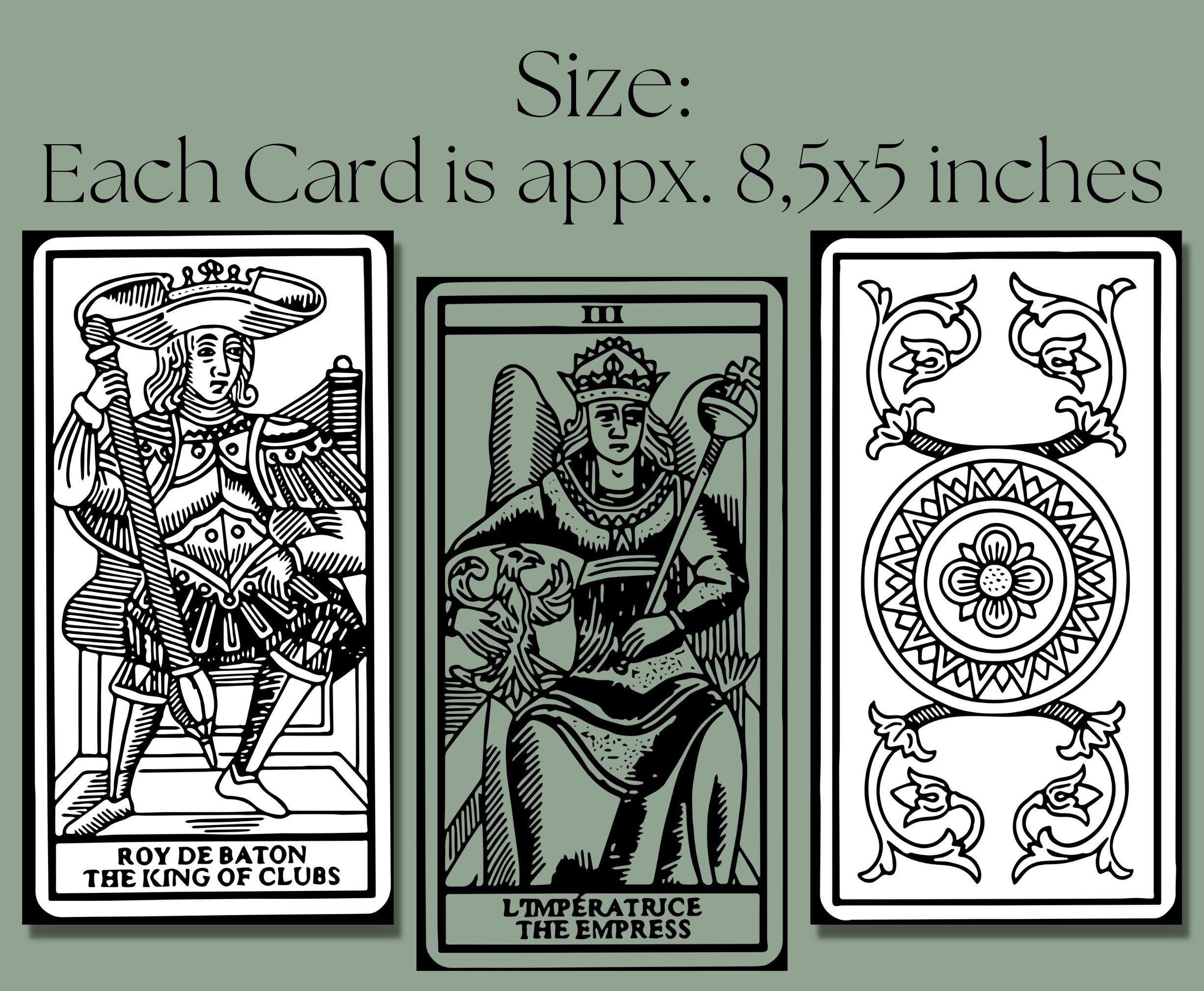 Printable tarot of Marseilles Black and White Tarot Card Deck, JPG ...