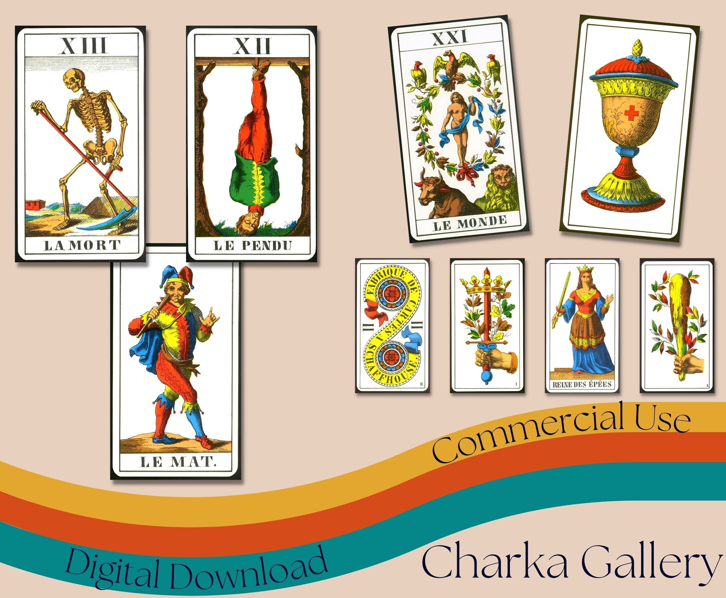 Tarot Cards Swiss 1JJ INSTANT Digital Printable Download