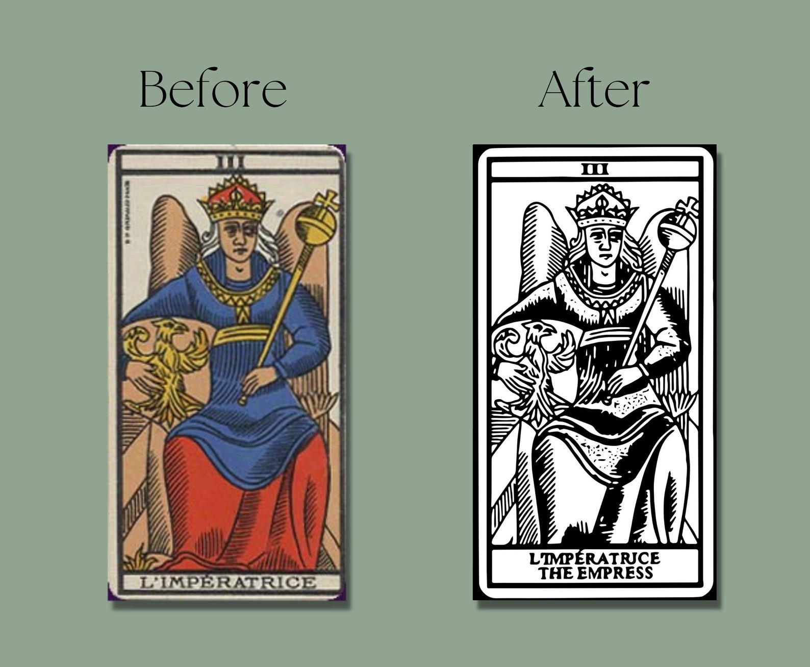 Printable tarot of Marseilles Black and White Tarot Card Deck, JPG ...