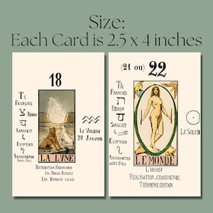 Cartas del tarot de los Arcanos Mayores con diseño "Papus" para imprimir, hoja de collage de cartas del tarot vintage, clip art del tarot, uso comercial, descarga instantánea imagen 4
