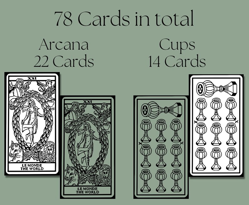 Printable tarot of Marseilles Black and White Tarot Card Deck, JPG &amp; PNG Formats transparent ...