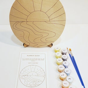 Wooden Paint by Number Kit (Ocean scene)