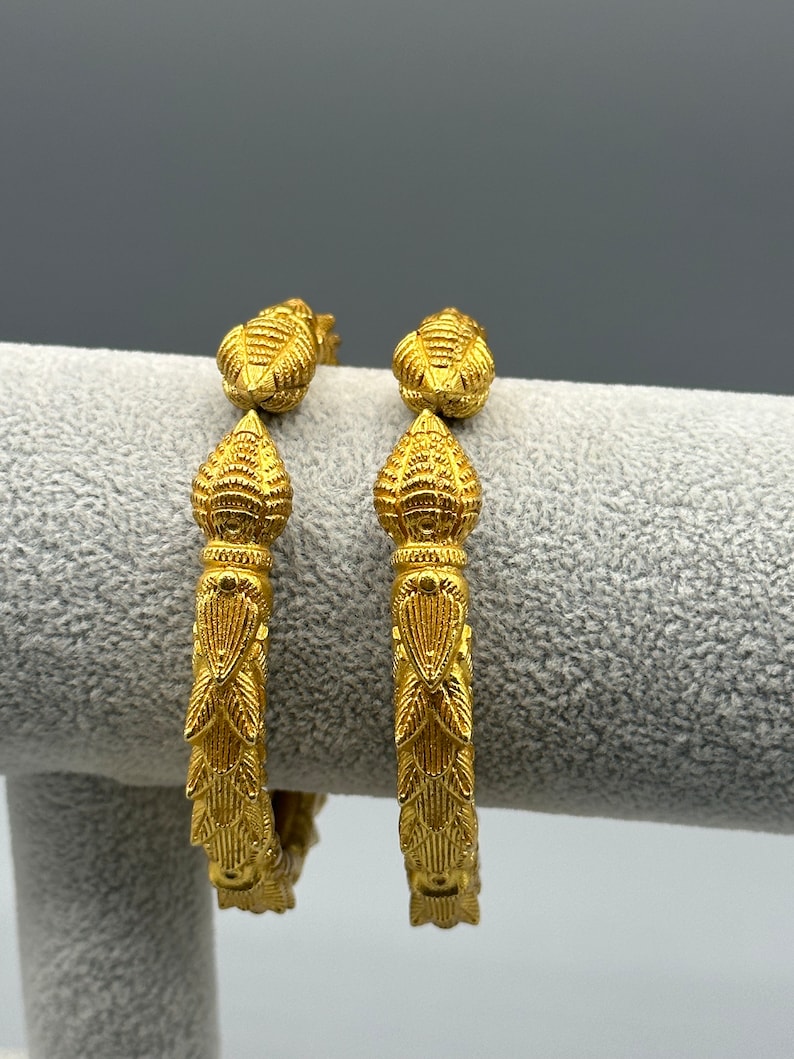 Adjustable 24k Goldplated Bangles, Inspired by Indian, Pakistani, and