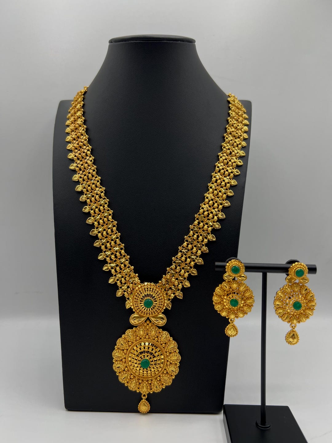 24k Gold Plated Luxurious Rani Haar Set - Etsy