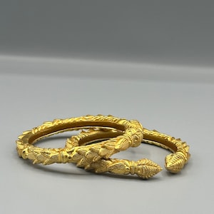 Nepali Gold-Plated Adjustable Kade Bala Pair – Traditional Ethnic Bangles