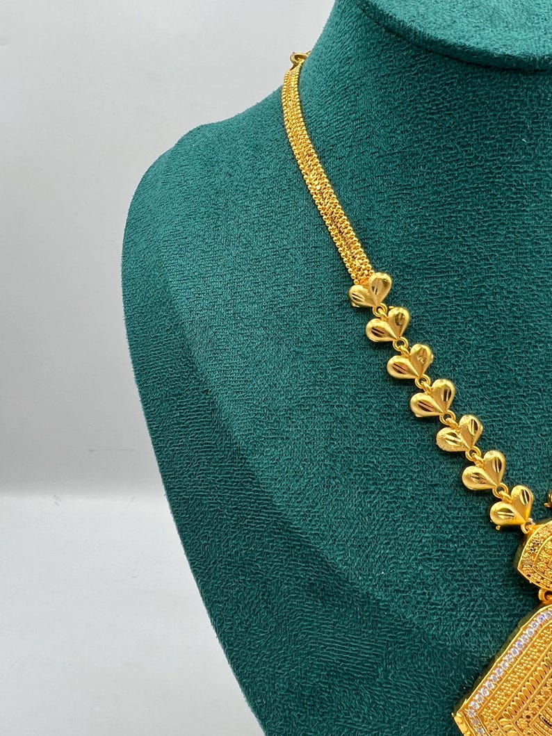 Gold Plated Mini Rani Haar, Set With Earrings, Inspired by Indian ...