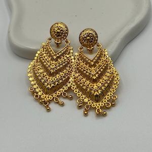 24k Gold plated layered Jhumka Nepali/Indian Earrings gift for her bridal earrings Nepali jhumka festive jewellery