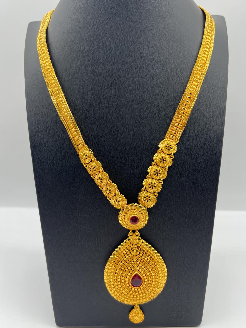 24k Gold Plated Rani Haar Set, Inspired by India, Pakistan, and Nepal ...