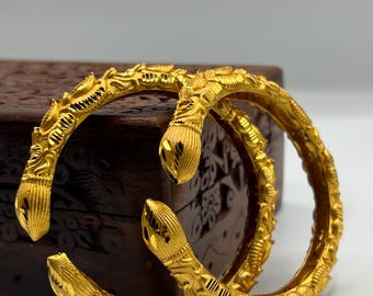 Gold-Plated adjustable nepali bungey Bala, unique Kade Bala design | Bridal bangle| Inspired by Indian, Pakistani