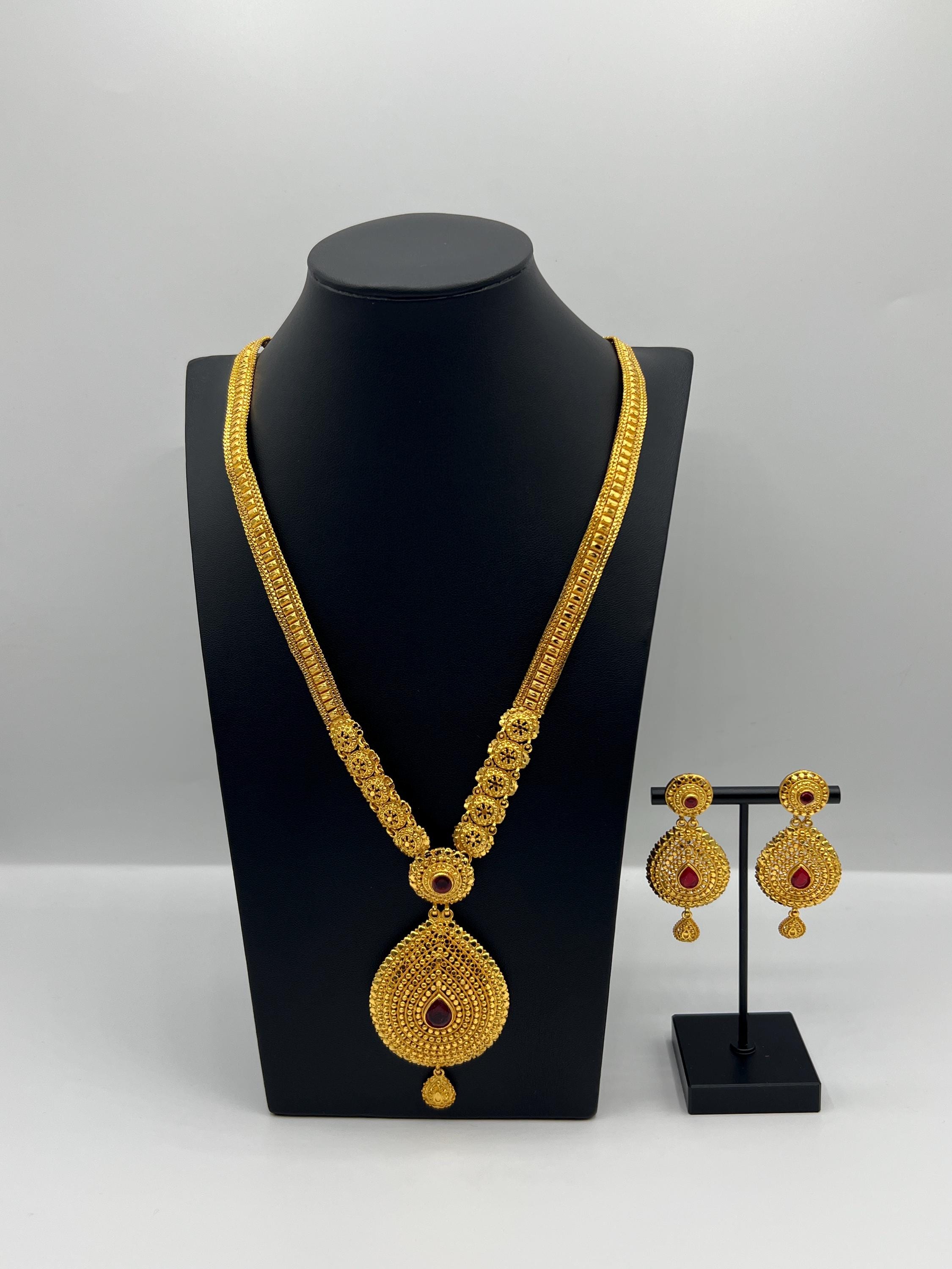 24k Gold Plated Rani Haar Set, Inspired by India, Pakistan, and Nepal ...