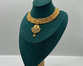 24K Gold Plated Mini Haar Necklace Traditional nepali Bridal Jewellery