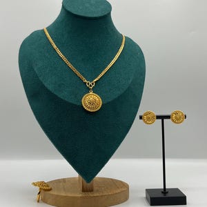Gold Plated Chain with Pendant, Earrings, and Adjustable Ring | Elegant Jewellery Set for Daily Use | lightweight necklace set