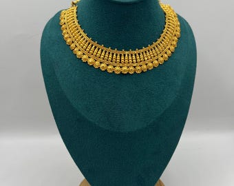 24k gold plated luxury mini haar necklace