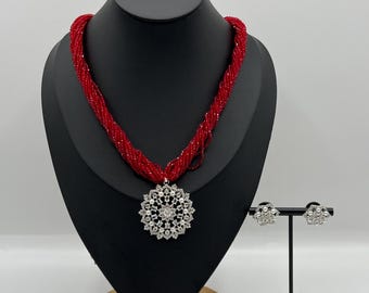 Mini AD necklace set gift for her hydro potey set Nepali jewellery teej jewellery Indian jewellery set karvachauth gift rakhi gift