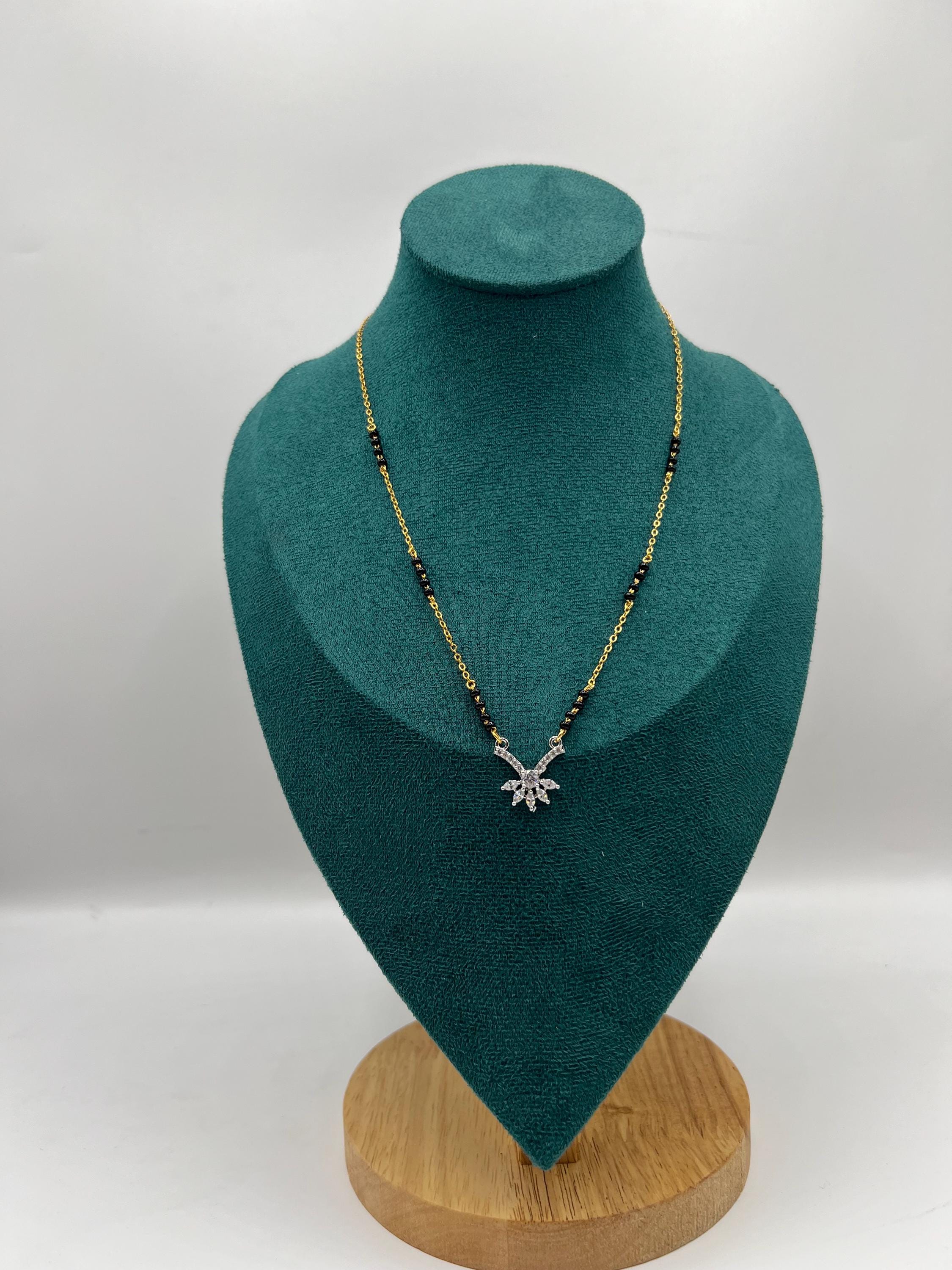 24k Gold Plated AD Stone Mangalsutra - Etsy