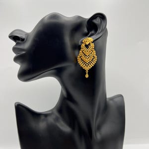 24k Gold plated 3 layered Jhumka  Nepali/Indian Earrings