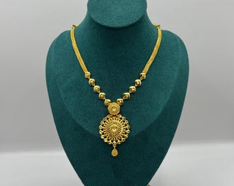 Gold überzogen Mini Rani Haar Nepali Schmuck Geschenk für sie Teej Schmuck traditionelle Braut Halskette indischen pakistanischen Schmuck für Frauen