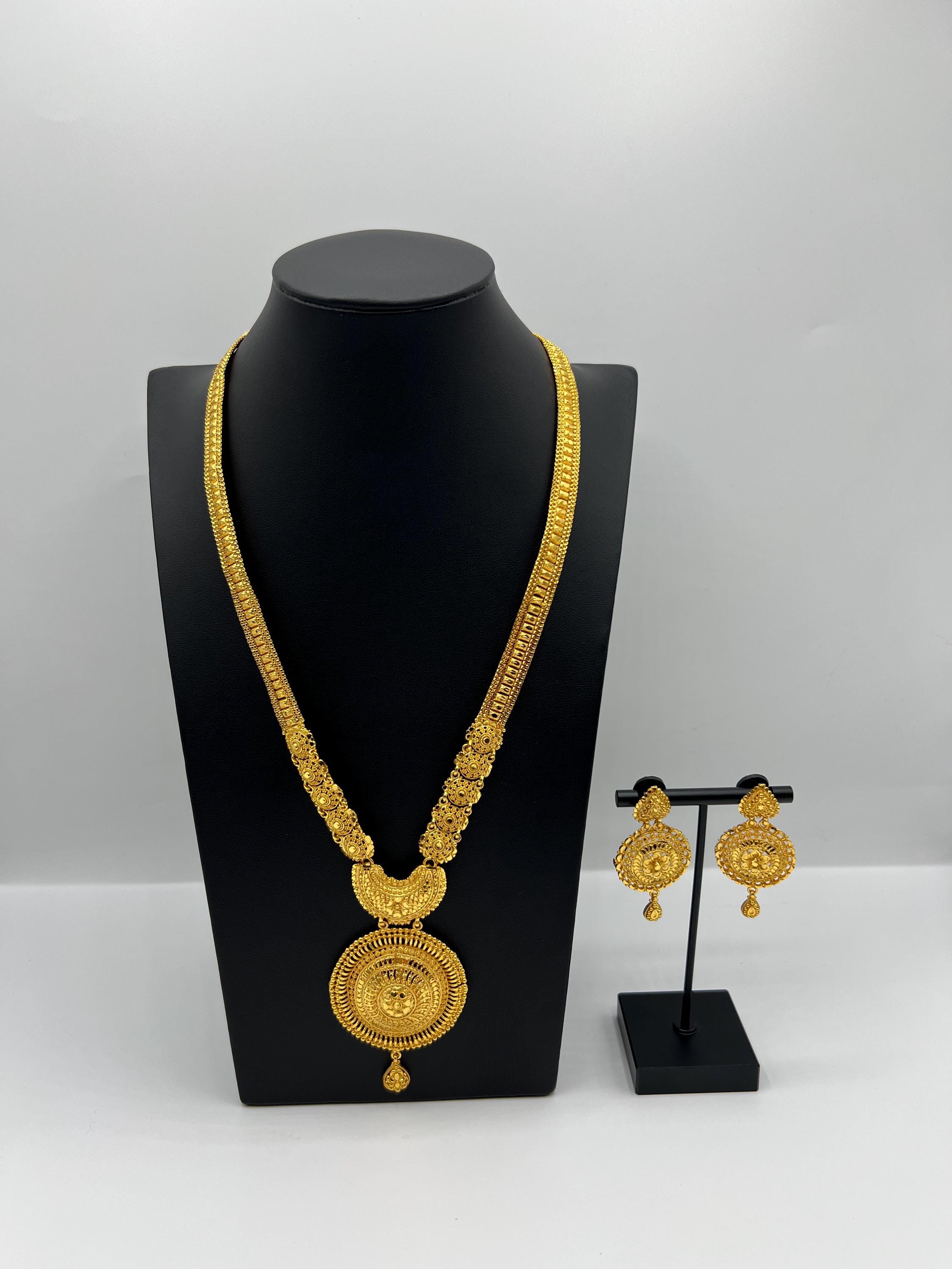 Conjunto Rani Haar banhado a ouro 24k, inspirado na Índia