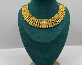 Luxury Gold Plated Mini Haar | Elegant Traditional Necklace | Indian/Nepali Bridal Jewellery | Ethnic Festive Accessory