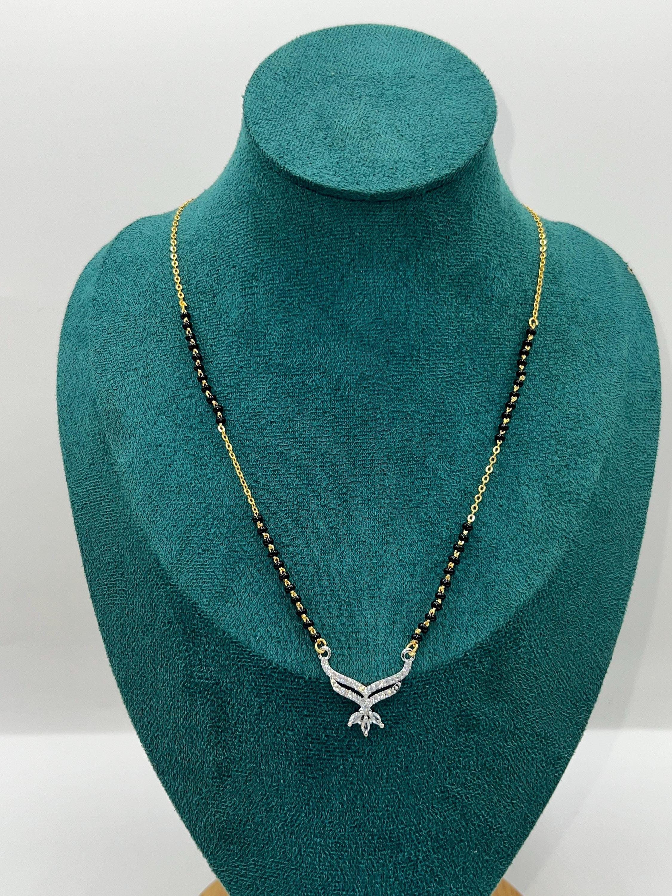 24k Gold Plated AD Stone Mangalsutra - Etsy
