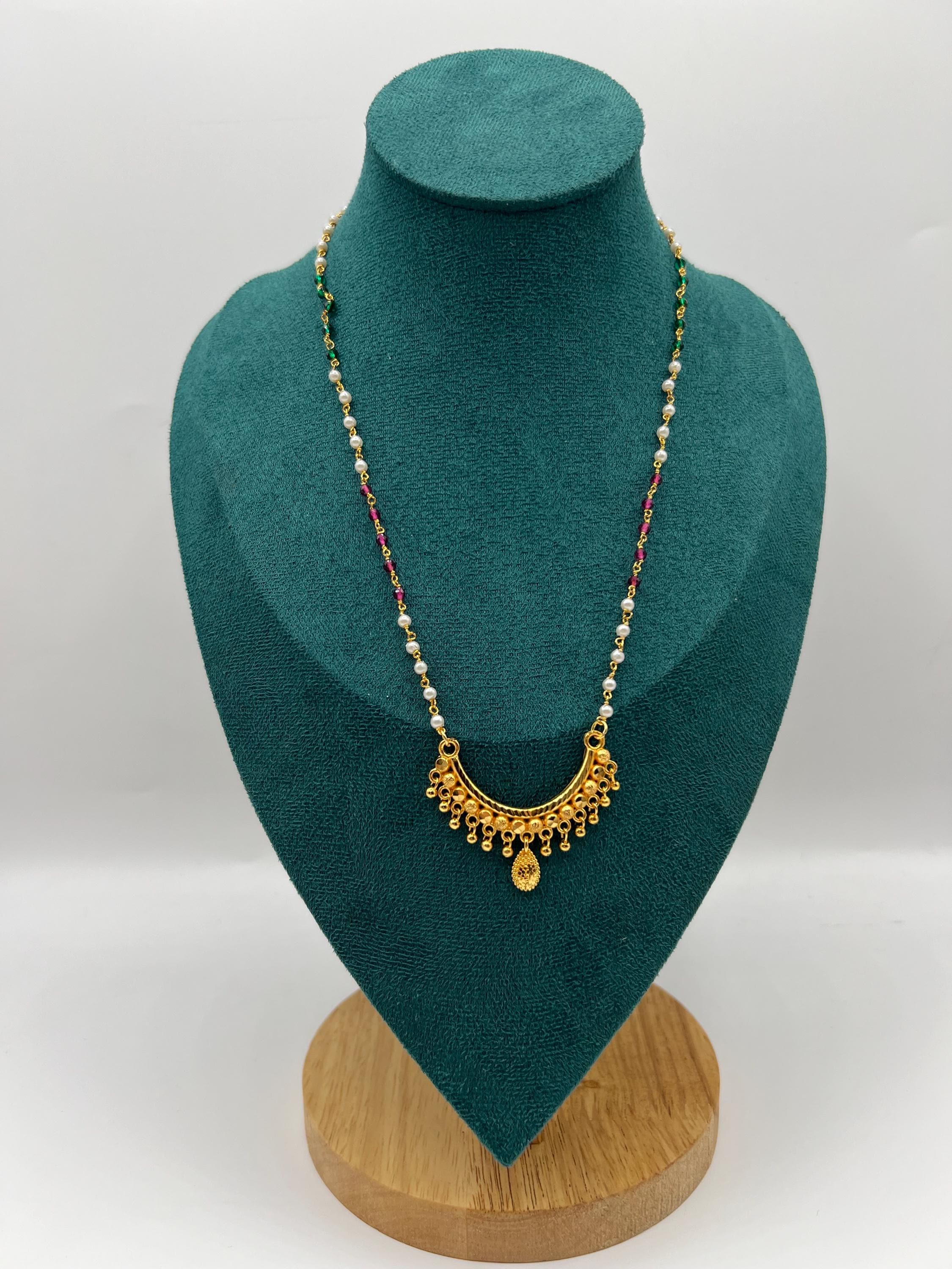 New Multicoloured 24k Gold Plated Mangalsutra (pink and White) - Etsy