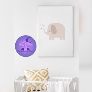 Elephant Nursery Art Print in a Minimalist Style | Gender-neutral nursery art