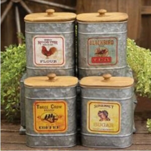 Metal kitchen canisters set/4