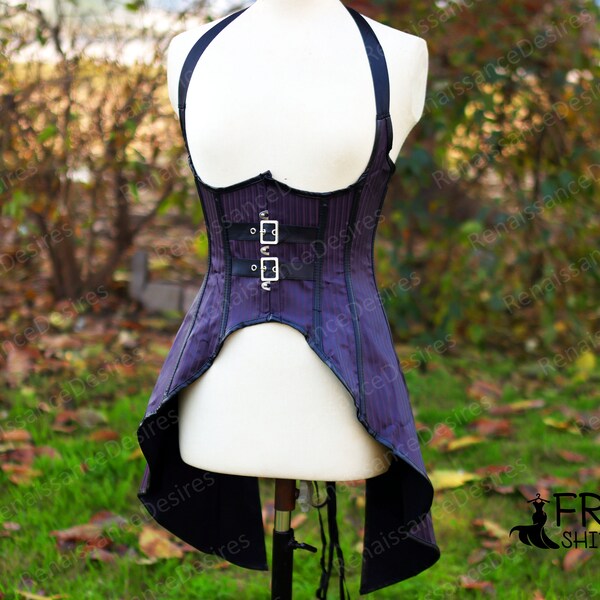 Corset steampunk sous la poitrine de la Renaissance, corset de pirate sans tasses Ren Faire, corset à lacets grande taille, gilet pour femme viking de la Renaissance médiévale