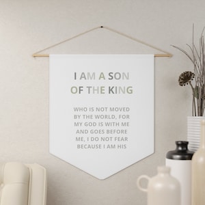 Christian Nursery Pennant, I Am A Son Of The King, Nursery Wall Art, Wall Hanging, Christian Nursery Decor, Kids Room Decor, Baby Gift
