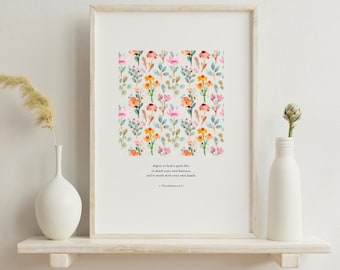 Aspire to Lead a Quiet Life Wall Art, Bible Verse Art, 1 Thessalonians 4:11, Homemaker Art, Homestead Art, Christian Art | INSTANT DOWNLOAD