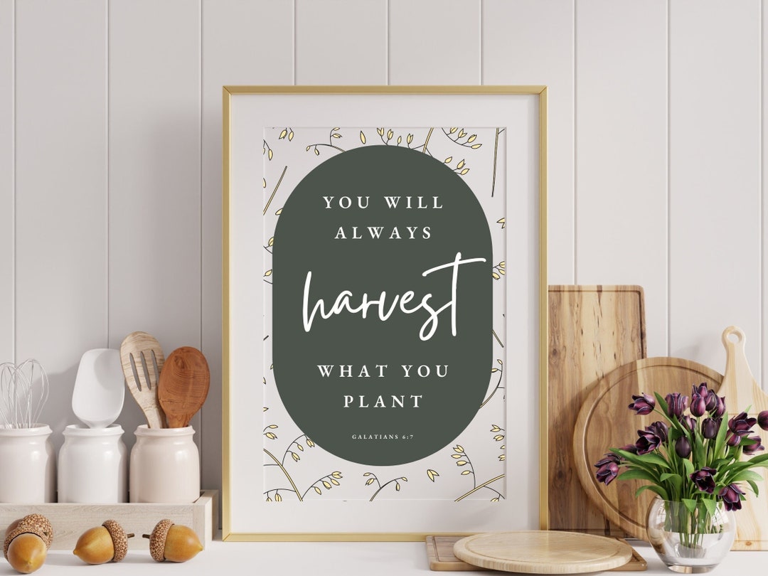 Cozy Fall Printable, Autumn Bible Verse Galatians 6:7, Sowing and ...