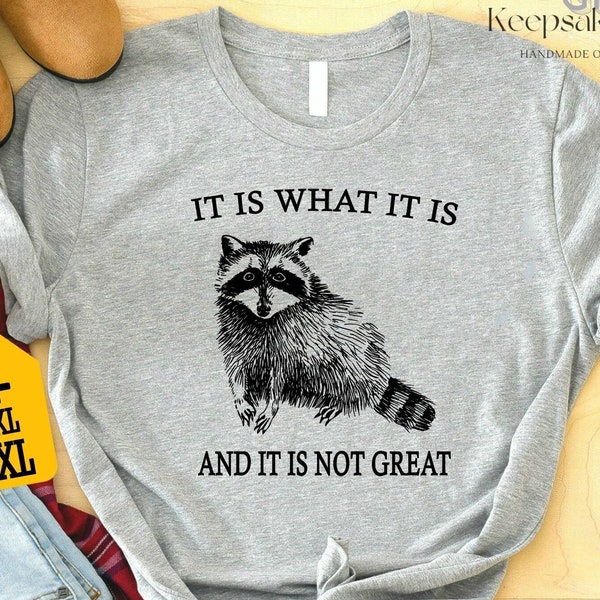 It Is What It Is And It Is Not Great Shirt, Vintage Raccoon Shirt, Trendy Shirt, Funny Saying Shirt, Raccoon Meme Shirt, Sarcastic Shirt