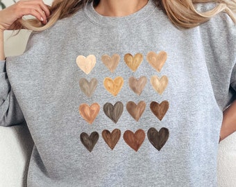 Skin Tone Hearts Sweatshirt - Black Lives Matter Civil Rights Sweater