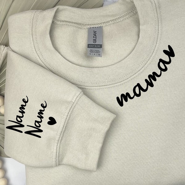 Custom Mama Sweatshirt With Kids Name, Personalized Mom Sweatshirt, Mother's Day Sweatshirt, Mama Sweatshirt, Mom Gift From Children