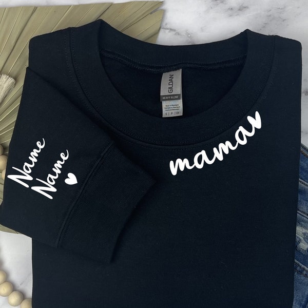 Custom Mama Sweatshirt With Kids Name, Mama Sweatshirt, Mom Gift From Children,  Personalized Mom Sweatshirt, Mother's Day Sweatshirt