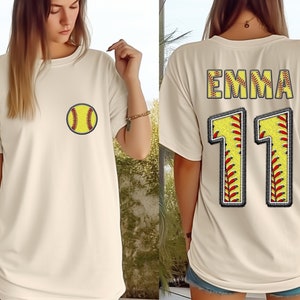 Custom Softball Name and Number Shirt, Game Day Shirt, Softball Shirt, Double Sided Shirt, Personalized Softball Shirt, Personalized Gift