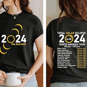 Total Solar Eclipse 2024 Shirt, Double-Sided Shirt, April 8th 2024 Shirt, Celestial Shirt, Gift for Eclipse Lover, Eclipse Event 2024 Shirt