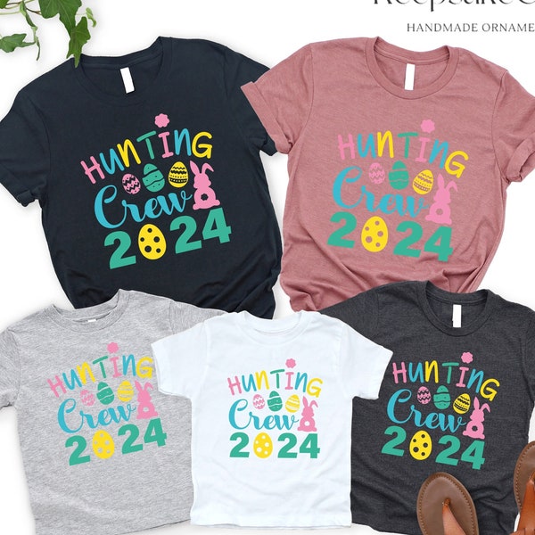 Hunting Crew 2024 Shirt, Funny Easter Shirt, Easter Matching Outfit, Easter Gift, Easter Toddler Shirt, Christian Family Shirt, Easter Bunny