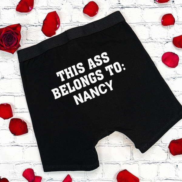Regalo de San Valentín para él, regalo de ropa interior personalizada para novio, bóxer de San Valentín, regalo divertido de San Valentín para marido