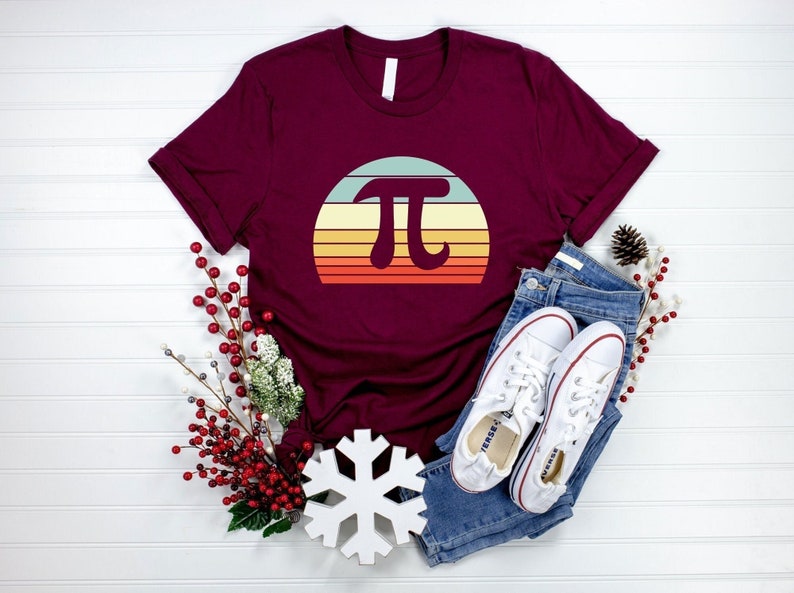 Happy Pi Day Shirt: Retro Sunset Math Teacher Tee bild 2