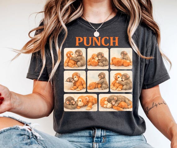 Punch Monkey Shirt, Cute Monkey Graphic Tee, Watercolor Monkey Design, Funny Viral Monkey Shirt, Aesthetic Animal Shirt, Trendy Unisex Gift