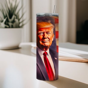 Trump 2024 Flag Tumbler Vaso Donald Trump De 20 Oz Vaso Grabado Con La - Foto 3