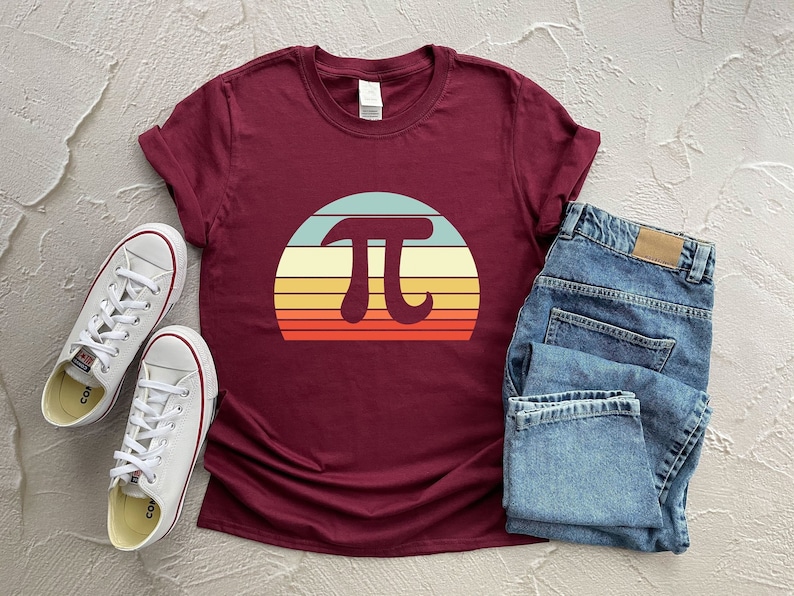 Happy Pi Day Shirt: Retro Sunset Math Teacher Tee bild 4