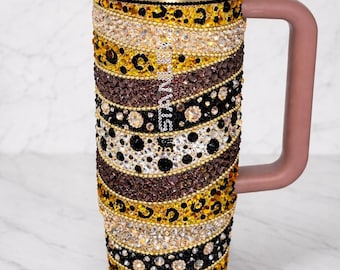 30-uncjowy puchar Stanleya z kryształkami Leopard Luxe Layers