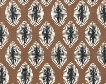 Bohemian Attitude Fall Outdoor Fabric, Leaf Print Terra Cotta & Black, Premier Prints Hayden Sunstone, Water/Fade Resistant, Color Choice