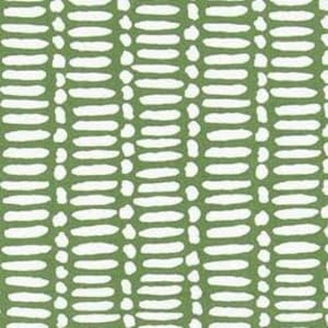 Puede incluir: Tela estampada verde y blanca. El diseño presenta filas verticales de formas oblongas blancas sobre un fondo verde. El patrón se repite en la tela, creando una apariencia texturizada.