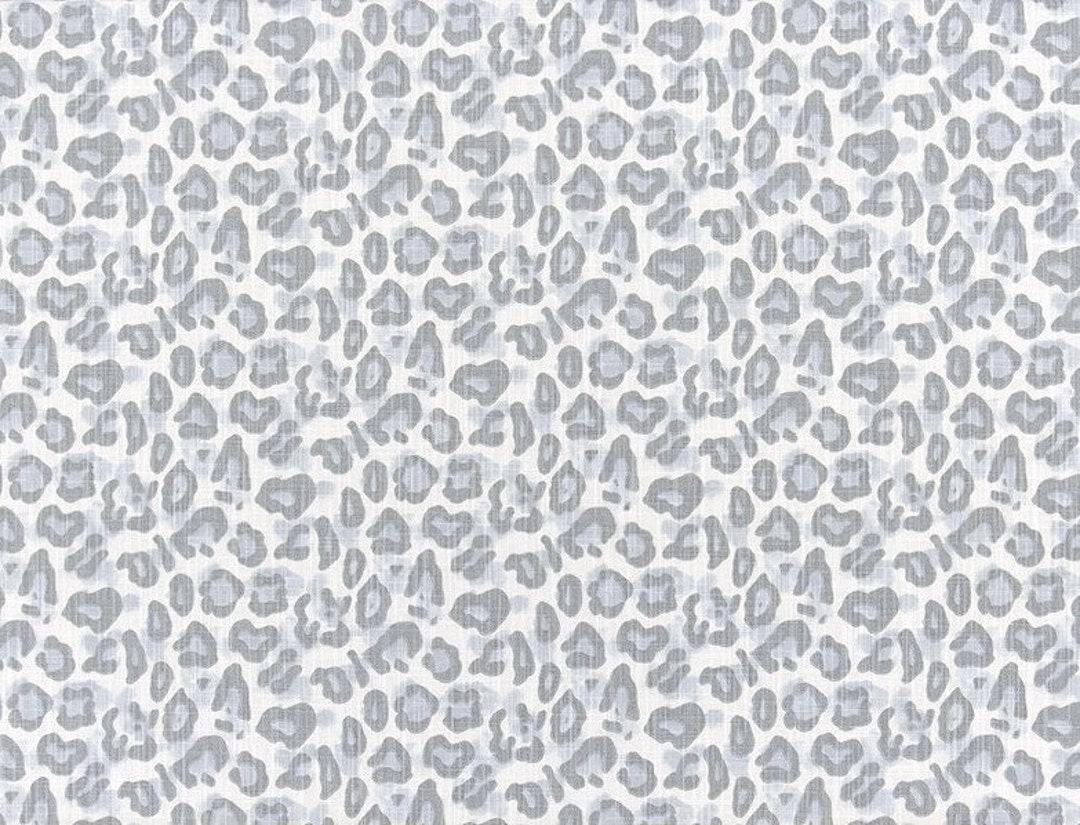 Slate Blue & Gray Leopard Print Home Decor Fabric, Animal Print Fabric, Premier Prints Dayo