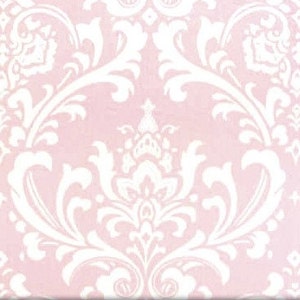 Light Pink and White Damask Print Fabric, Ozbourne Bella Pink Fabric by the Yard, More Colors, Premier Prints, Home Decor, Upholstery